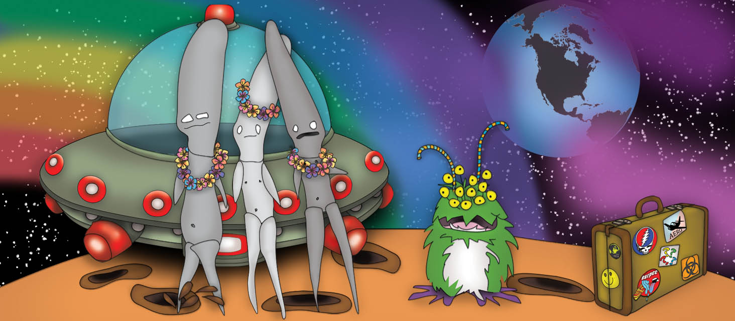Space Aliens The Bizzy Buddies Snail's Pace Productions Vuja Day Artist Author Comedy