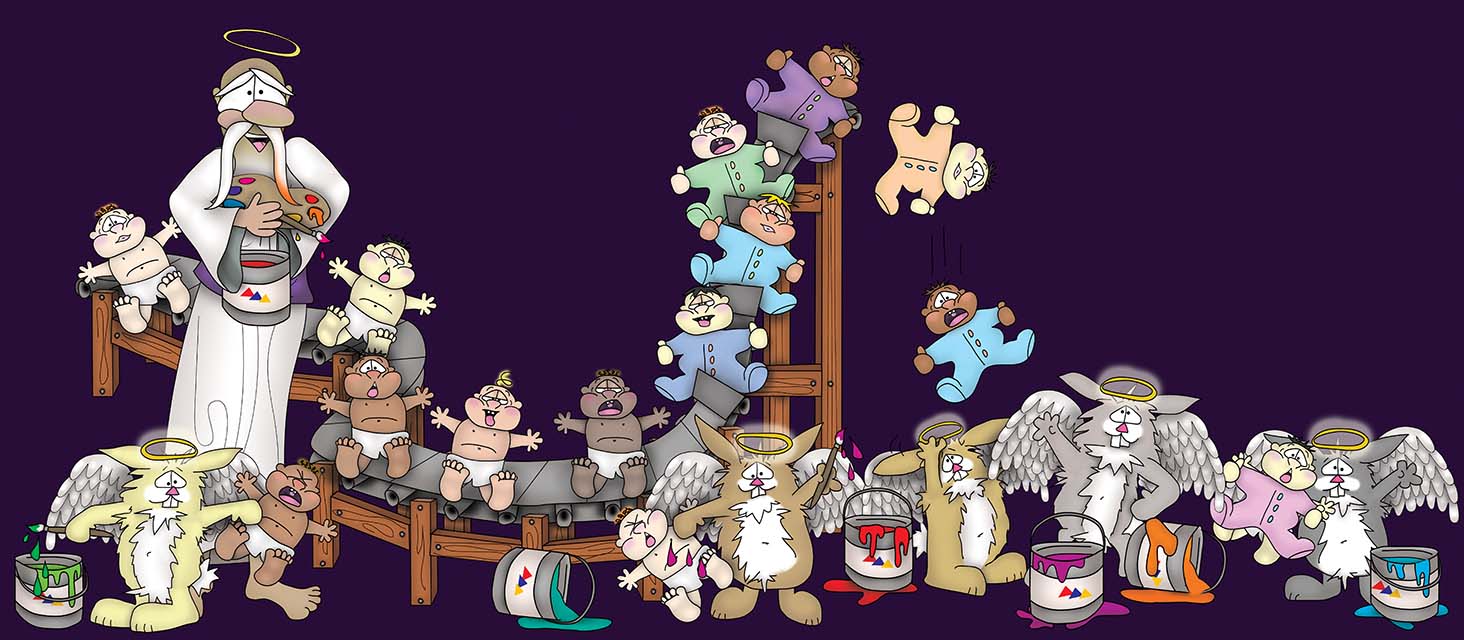 In The Beginning There Was God The Bizzy Buddies Snail's Pace Productions Vuja Day Artist Author Comedy