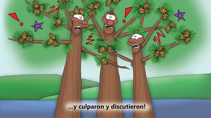 Bizzy Buddies - Los Tres Hermanos Arbol Historia ilustrada humorística