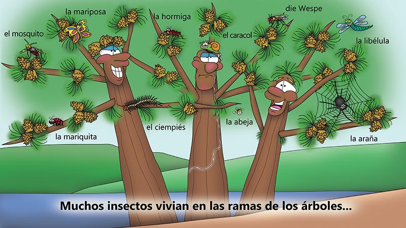 Bizzy Buddies - Los Tres Hermanos Arbol Historia ilustrada humorística