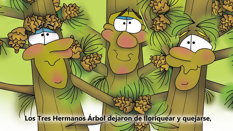 Bizzy Buddies - Los Tres Hermanos Arbol Historia ilustrada humorística