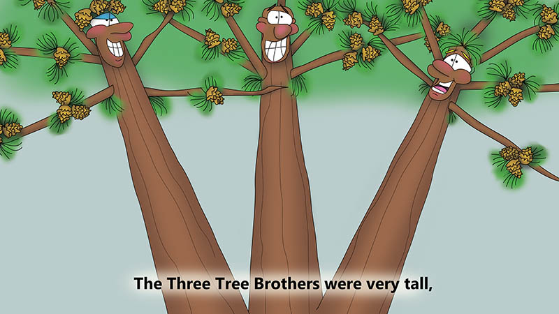Bizzy Buddies - The Three Tree Brothers - multi lingual childrens stories english french italian spanish german portuguese