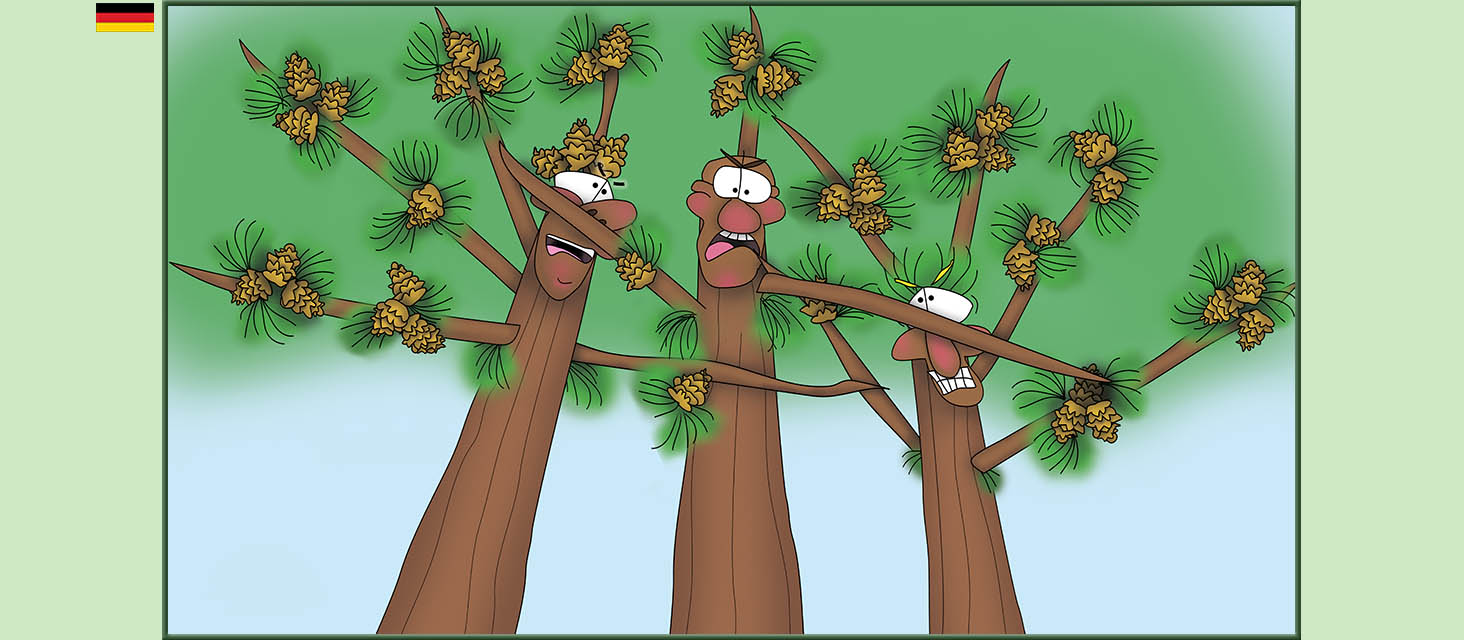 Bizzy Buddies Snail's Pace Productions Die Drei Baumbruder Aus dem Englishchen ins Deutsche ubersetzt Vuja Day Multi Lingual Languages