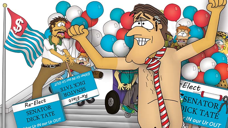 The Senator's New Clothes The Bizzy Buddies Snail's Pace Productions Vuja Day Artist Author Comedy