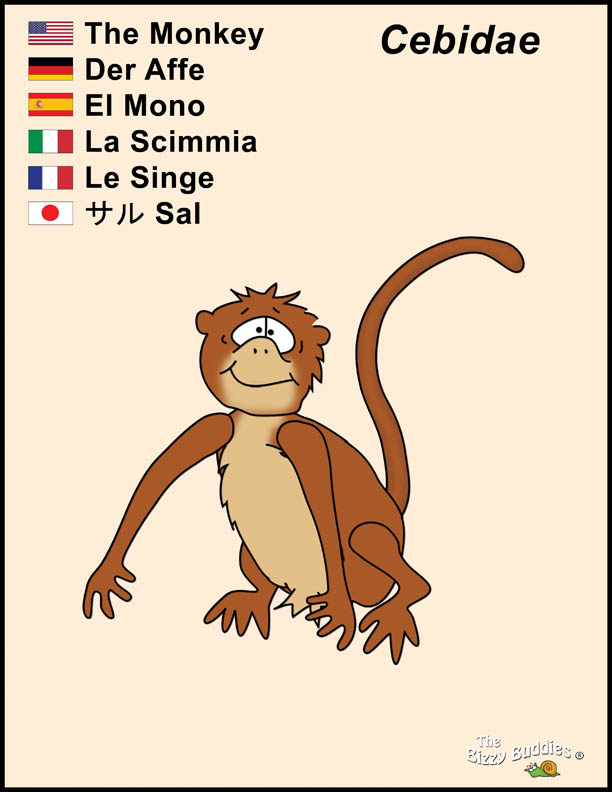 Bizzy Buddies - Monkey cartoon character Lorraine Day